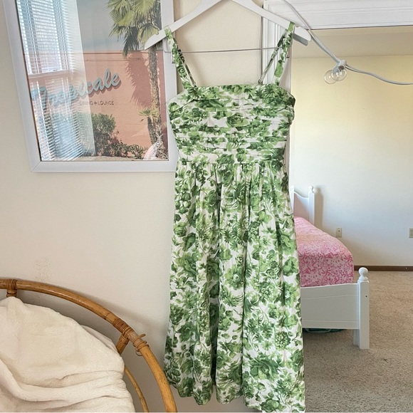 Abercrombie & Fitch Green and White Floral Midi Dress - Picture 5 of 7